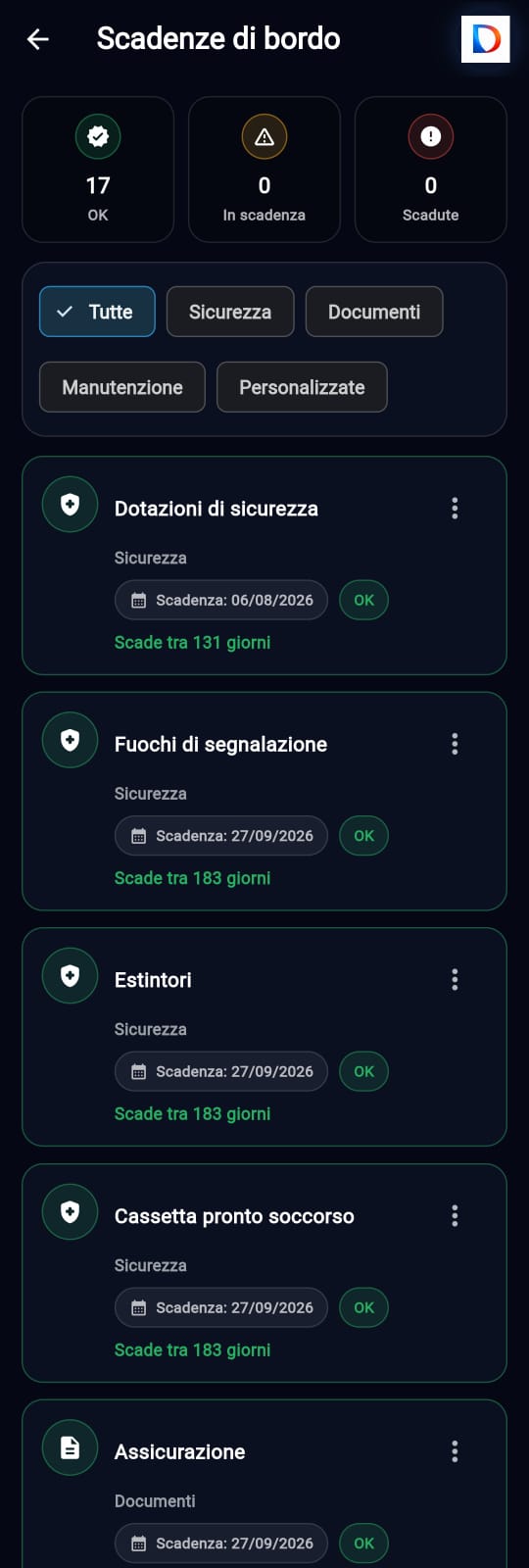 Scadenze di bordo Diportista